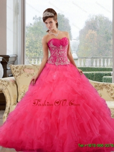 2015 Gorgeous Ball Gown Sweet Sixteen Dresses with Ruffles and Appliques