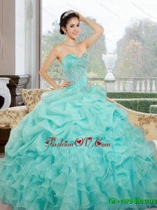 2015 Gorgeous Sweetheart Sweet Sixteen Dresses with Ruffles and Pick Ups