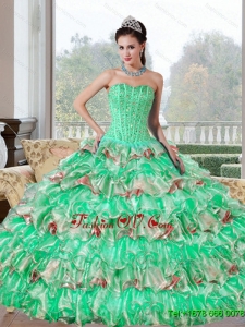 Popular Beading and Ruffled Layers Sweet Sixteen Dresses for 2015