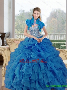 Remarkable Beading and Ruffles Sweetheart Sweet Sixteen Dresses for 2015