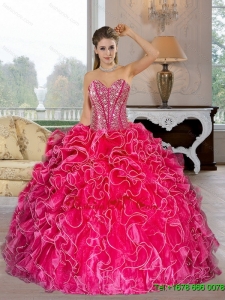 Unique Sweetheart Ball Gown Quinceanera Dresses with Beading and Ruffles