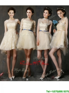 New Arrivals A Line Short Bridesmaid Dress in Champagne