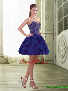 Exquisite Beading and Ruffles Mini Length Prom Dress for 2015