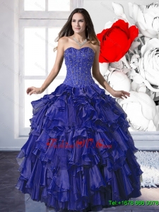 Designer Beading and Ruffles Ball Gown Quinceanera Dresses for 2015