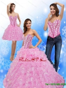 Lovely Beading and Ruffles Sweetheart 2015 Quinceanera Dresses