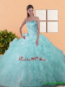 Unique Beading and Ruffles Ball Gown Quinceanera Dresses for 2015