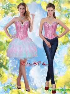 Beautiful Short Beading and Ruffles Sweetheart Prom Dresses for 2015
