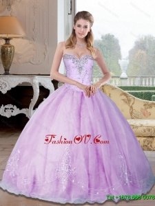 Elegant Sweetheart 2015 Quinceanera Dresses with Beading and Appliques