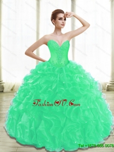 Beautiful Appliques Quinceanera Dresses in Turquoise for 2015