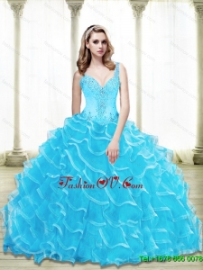 Pretty Sweetheart 2015 Quinceanera Dresses with Beading and Ruffled Layers