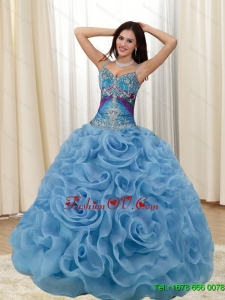 2015 New Style Appliques and Rolling Flowers Multi Color Quinceanera Dresses