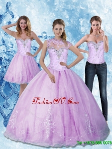 New Style 2015 Sweetheart Quinceanera Dresses with Beading and Appliques