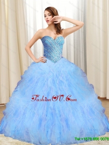 New Style Beading and Ruffles 2015 Quinceanera Dresses in Multi Color