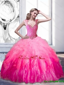 The Super Hot Beading and Ruffles 2015 Sweetheart Sweet Sixteen Dresses in Multi Color