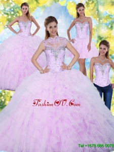 2015 Designer Quinceanera Dresses with Beading and Ruffles