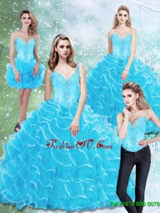 2015 Fashionable Sweetheart Sweet Sixteen Dresses with Beading and Ruffled Layers