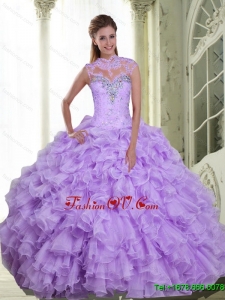Designer Beading and Ruffles Sweetheart Quinceanera Dresses for 2015