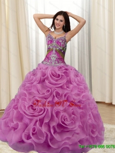 Pretty Appliques and Rolling Flowers Multi Color 2015 Quinceanera Dresses