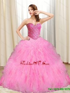 Pretty Beading and Ruffles Quinceanera Dresses in Multi Color for 2015