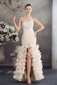 Beading Mermaid Sweetheart Ankle-length 2013 Champagne Prom Dress