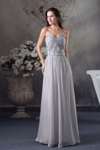 Discount Beading Empire Sweetheart long Grey 2013 Prom Dress