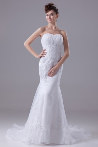 2013 Lace Appliques Mermaid / Trumpet Sweetheart Wedding Dress
