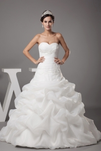 Pick-ups Sweetheart A-line / Princess Wedding Dress With Corset up Back