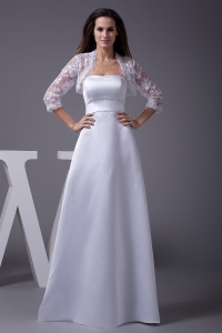 Strapless A-line Floor-length Wedding Dress