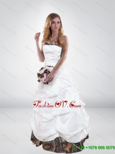 Classical 2015 Side Zipper Camo Wedding Dress with Sweetheart