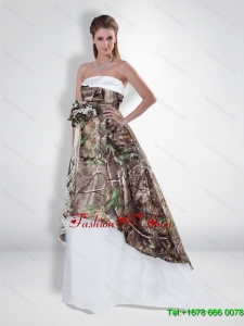 Suitable 2015 Princess Strapless Camo Wedding Dress with Brush Train