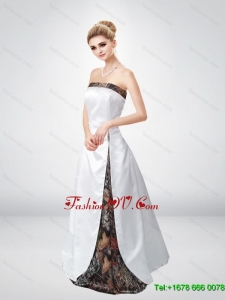 2015 Multi Color A Line Lace Up Camo Wedding Dresses