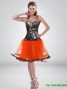 Affordable 2015 Sweetheart Multi Color Short Camo Prom Dresses