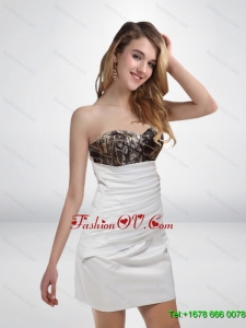 Elegant 2015 Column Sweetheart Mini Length Camo Prom Dresses