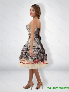 Sexy 2015 Short Halter Top Camo Prom Dresses with Knee Length
