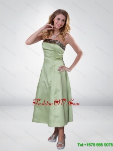 Apple Green Strapless Ankle Length Camo Prom Dresses