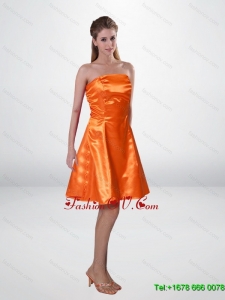 Elegant Short Strapless Orange Camo Prom Dresses with Sashes