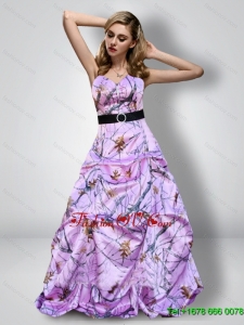 Romantic Sweetheart Camo Prom Dresses with Sash for 2015