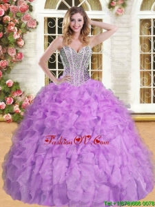 Discount Beaded and Ruffled Quinceanera Dress in Lilac for Spring