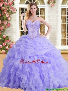 Latest Applique and Ruffled Quinceanera Dress in Lilac for Spring