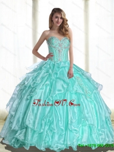 2015 New Style Sweetheart Quinceanera Dresses with Beading and Appliques