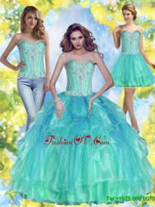 2015 Fall Prefect Ball Gown Sweetheart Quinceanera Dresses with Beading