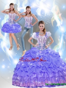 2015 Fall Prefect Beaded Quinceanera Dresses with Appliques in Lavender