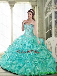 Beautiful Ball Gown Quinceanera Dresses with Beading for 2015 Summer