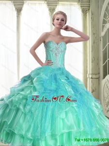 Perfect Lace Up Sweetheart Quinceanera Dresses with Beading For 2015 Summer