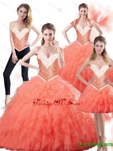 Super Hot Sweetheart Watermelon Quinceanera Dresses for 2015 Summer