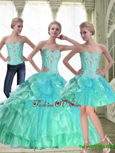 Top Seller A Line 2015 Fall Quinceanera Dresses with Beading