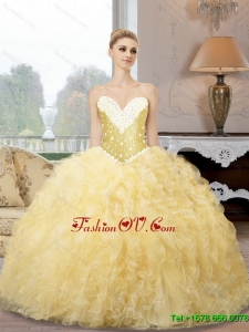 Top Seller Sweetheart Quinceanera Dresses with Beading and Ruffles For 2015 Summer