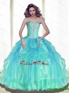 2015 Fall Pretty Ball Gown Sweetheart Quinceanera Dresses with Beading