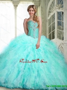 Beautiful Sweetheart Quinceanera Dresses with Ruffles and Beading For 2015 Summer
