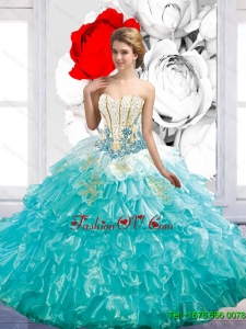 Luxurious Floor Length Quinceanera Dresses with Beading and Ruffles For 2015 Summer